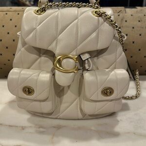 Coach Quilted Tabby Backpack Chalk